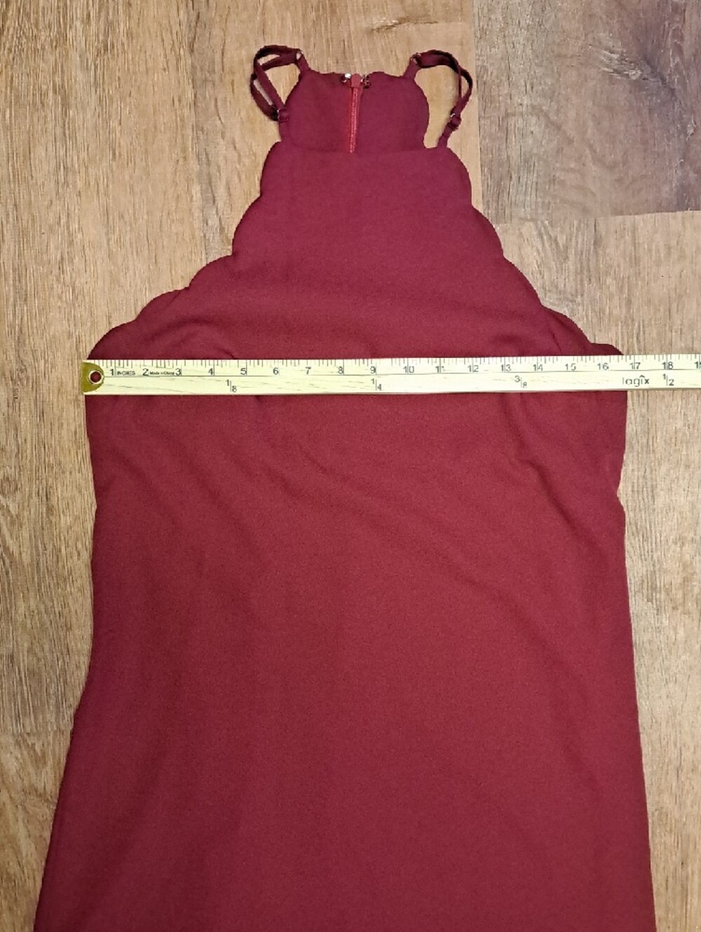 Lulu's Sleeveless Wine-Colored Scalloped Top Mini Dress Size M - Picture 5 of 9